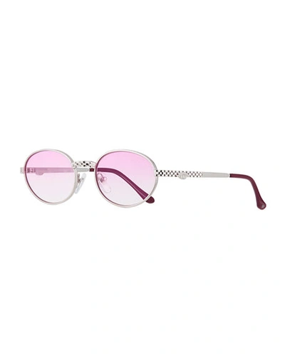 Shop Vintage Frames Company Men's Pac Masterpiece Gold-plated Oval Sunglasses In Pink