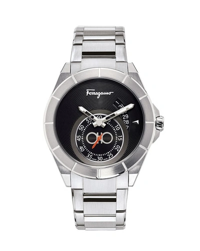 Shop Ferragamo Men's 43mm Sub-second Stainless Steel Watch
