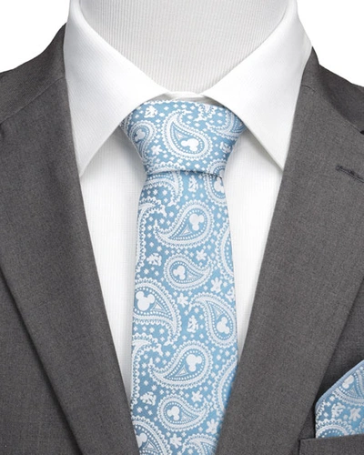 Shop Cufflinks, Inc Men's Mickey Mouse Paisley Silk Tie In Blue