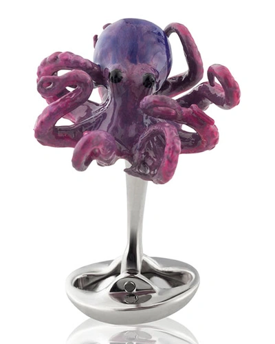 Shop Fils Unique Sixteen Legs Octopus Cufflinks, Purple