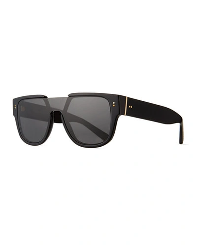 Shop Dolce & Gabbana Men's Logo-monogrammed Shield Lens Sunglasses In Black
