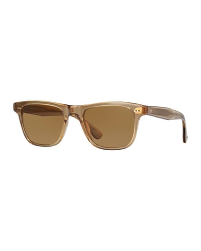 Shop Garrett Leight Men's Wavecrest Acetate Sunglasses In Brown