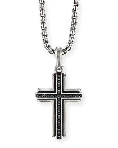Shop David Yurman Men's Deco Cross Pendant In Silver, 34mm