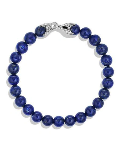 Shop David Yurman Men's Spiritual Beads Bracelet With Lapis Lazuli In Blue