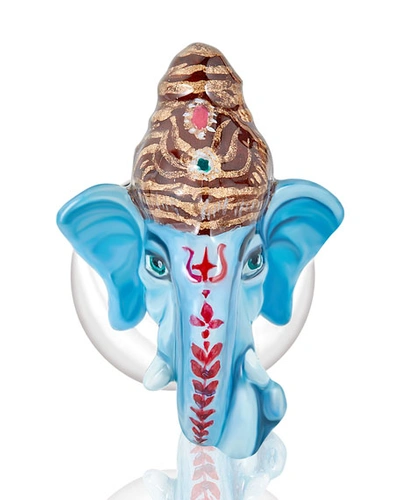 Shop Fils Unique Ganesha Cufflinks In Blue