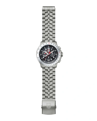 Shop Luminox Men's 44mm F-22 Raptor 9200 Series Titanium Watch In Silver