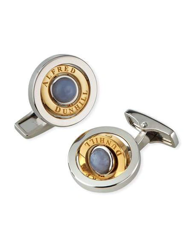 Shop Dunhill Bicolor Radial Gyro Cufflinks In Silver