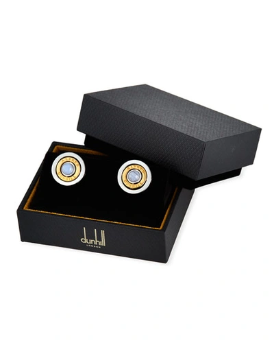 Shop Dunhill Bicolor Radial Gyro Cufflinks In Silver