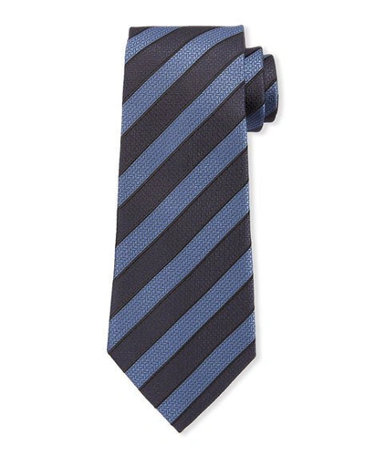 Shop Ermenegildo Zegna Men's Diagonal Stripe Silk Tie In Blue