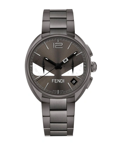 Shop Fendi Men's 40mm Momento  Bugs Chronograph Stainless Steel Watch In Silver