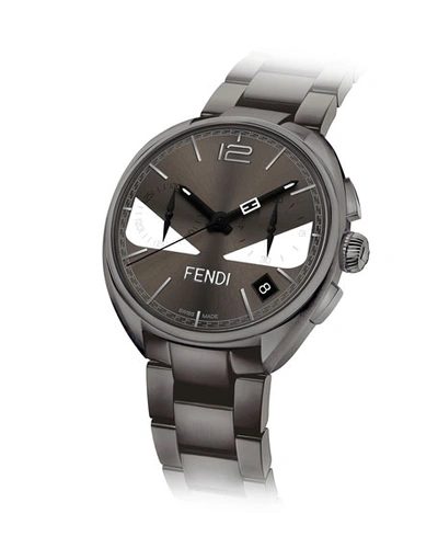 Shop Fendi Men's 40mm Momento  Bugs Chronograph Stainless Steel Watch In Silver