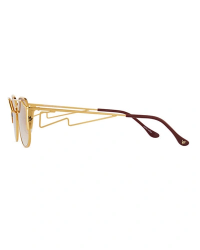 Vintage Frames Company Men's Gradient Geometric Metal Sunglasses In Red