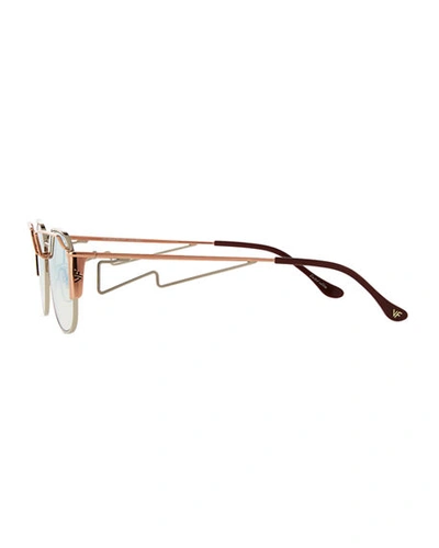 Shop Vintage Frames Company Men's Gradient Geometric Metal Sunglasses In Pink