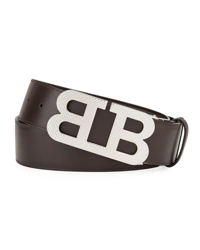 Shop Bally Men's Mirror B 40mm Reversible Tsp Belt In Black