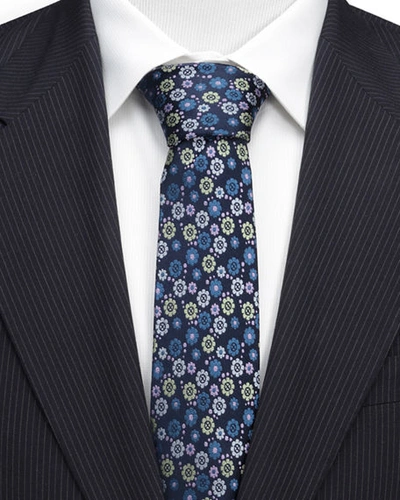 Shop Cufflinks, Inc Men's X-men Floral Silk Tie In Navy