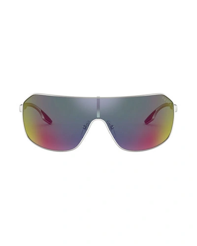Prada Men's Rimless Metal Sunglasses - Mirrored In Red | ModeSens