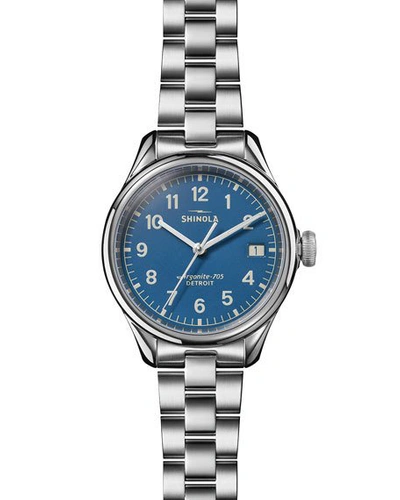 Shop Shinola Limited-edition Smokey Robinson My Girl 32mm Bracelet Watch In Slate