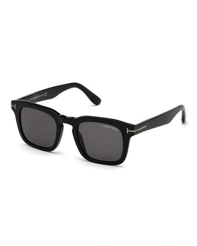 Shop Tom Ford Men's Dax Square Solid Acetate Sunglasses