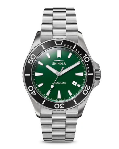 Shop Shinola Men's The Lake Ontario Monster Automatic 43mm Watch In Green