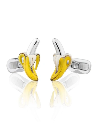 Shop Fils Unique The Reed Cufflinks In Yellow
