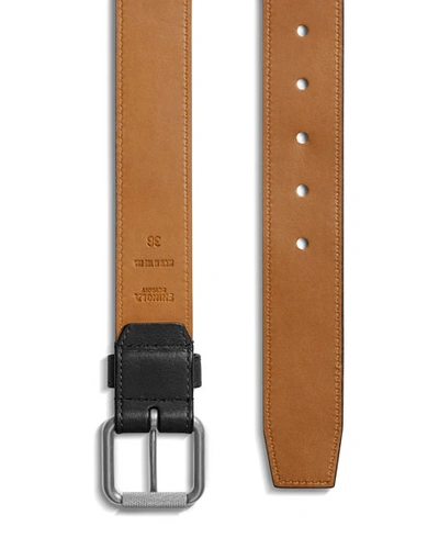 Shop Shinola Men's Leather Belt W/ Brushed Nickel Buckle In Black