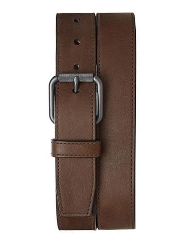 Shop Shinola Men's Leather Gunmetal-buckle Belt In Brown