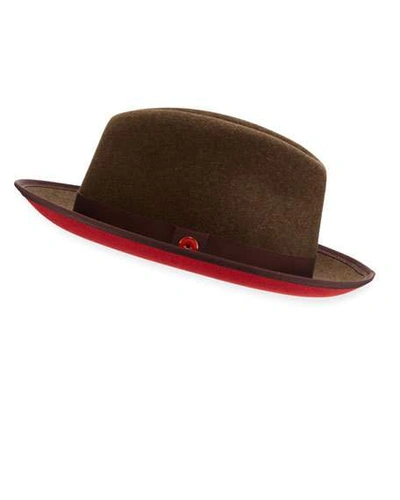 Shop Keith And James King Red-brim Fedora Hat In Brown