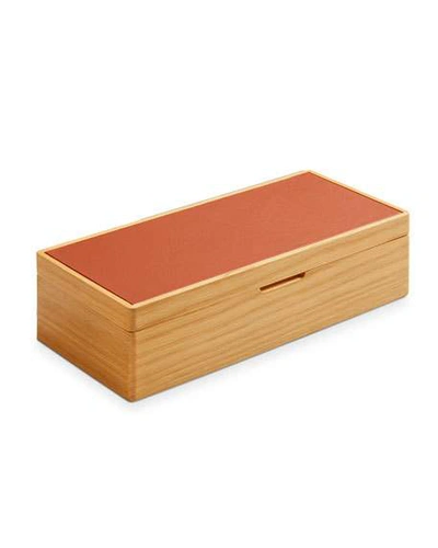 Shop Shinola Men's Oak/leather Four-watch Storage Box In Orange