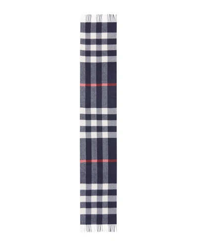 Shop Burberry Men's Giant Check Cashmere Scarf In Blue Pattern