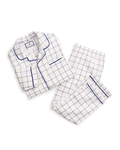 Shop Petite Plume Kid's Tattersall Check Two-piece Pajama Set In Blue Multi