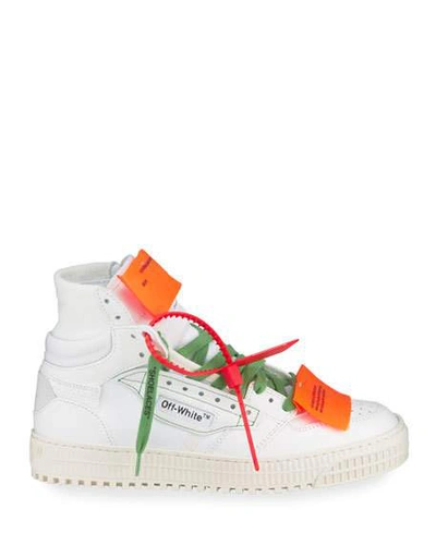 Shop Off-white Off Court High-top Leather Sneakers In White