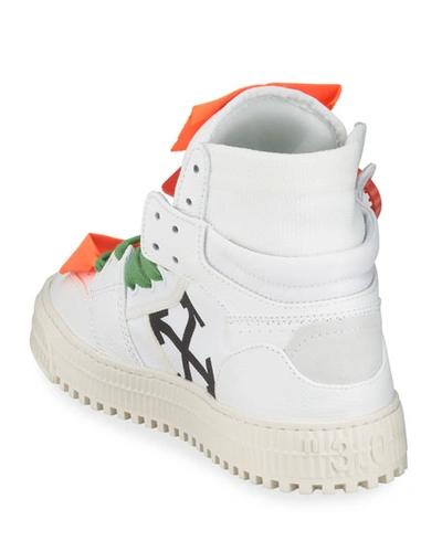 Shop Off-white Off Court High-top Leather Sneakers In White