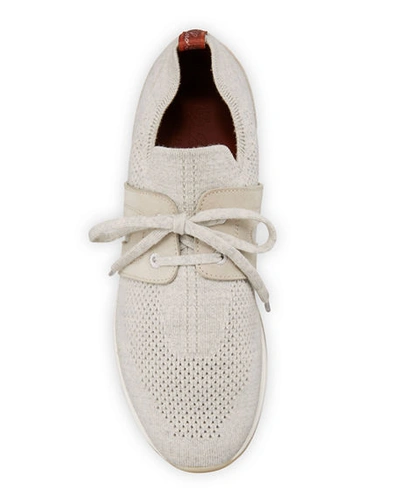 Shop Loro Piana 360 Lp Flexy Spring Dew Knit Fashion Sneakers In White