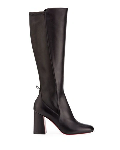 Shop Christian Louboutin Kronobotte Red Sole Knee Boots In Black