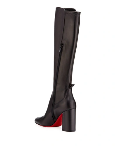 Shop Christian Louboutin Kronobotte Red Sole Knee Boots In Black