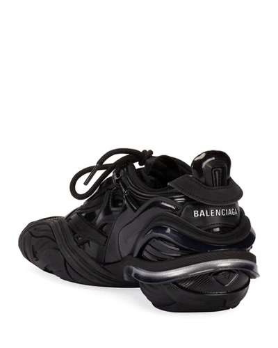 Shop Balenciaga Tyrex Asymmetric Square-toe Sneakers In Black