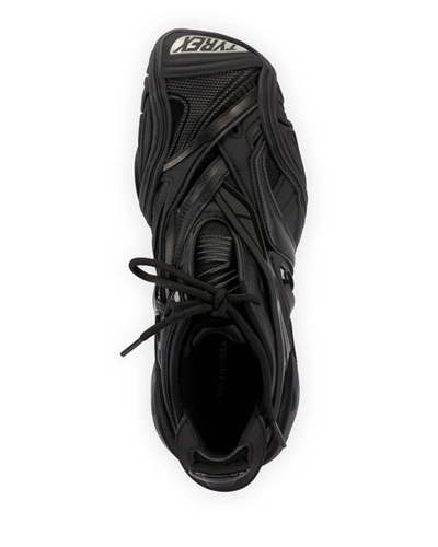 Shop Balenciaga Tyrex Asymmetric Square-toe Sneakers In Black