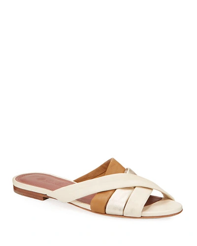 Shop Loro Piana Aida Flat Slide Sandals In Brown