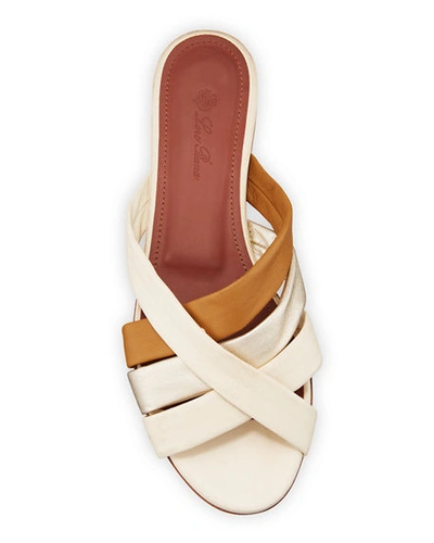 Shop Loro Piana Aida Flat Slide Sandals In Brown