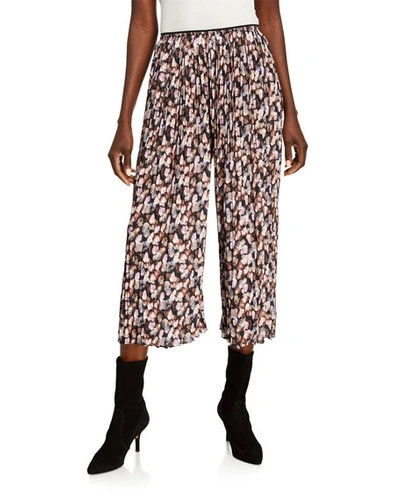 Shop Vince Micro Painted Floral Pleated Culottes In Esm?