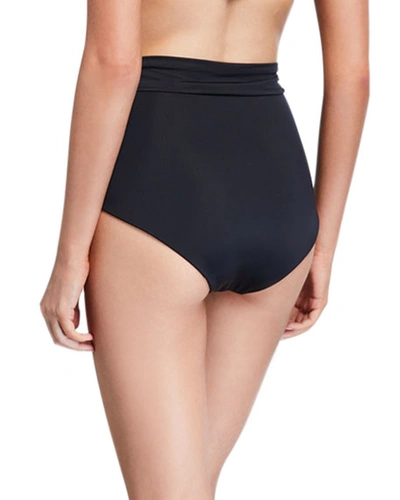 Shop Mara Hoffman Jay High-waist Tie-front Bikini Bottoms In Black