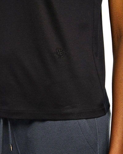 Shop Loro Piana Short-sleeve Logo Tee In Dark Blue