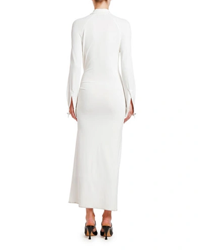 Shop Bottega Veneta Wrapped Midi Shirtdress In White