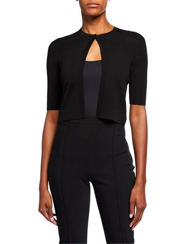 Shop Akris Punto Half-sleeve Short Cardigan In Black