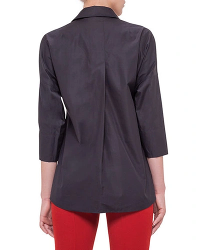 Akris Punto Women's Elements Cotton Kimono Blouse In Black