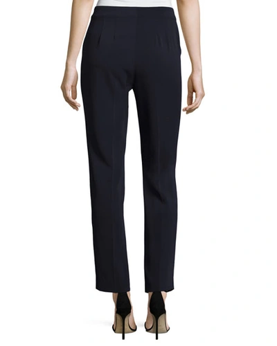 Shop St John Classic Emma Stretch Cropped Pants, Navy