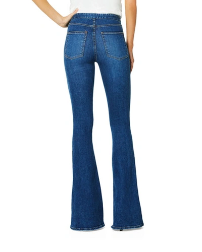 Shop Ramy Brook Helena Mid-rise Flare Jeans In Medium Wash