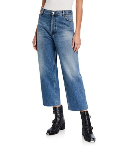 Shop Balenciaga Straight-leg Cropped Jeans In Indigo