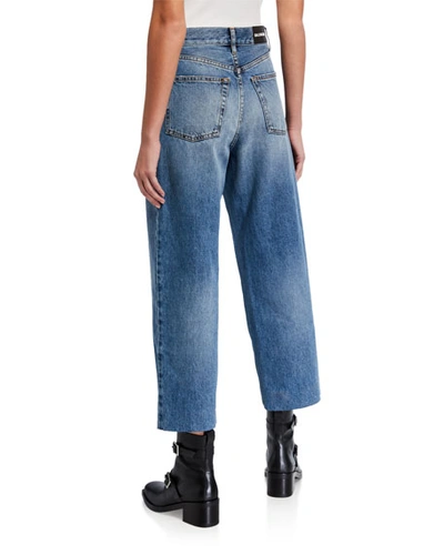 Shop Balenciaga Straight-leg Cropped Jeans In Indigo