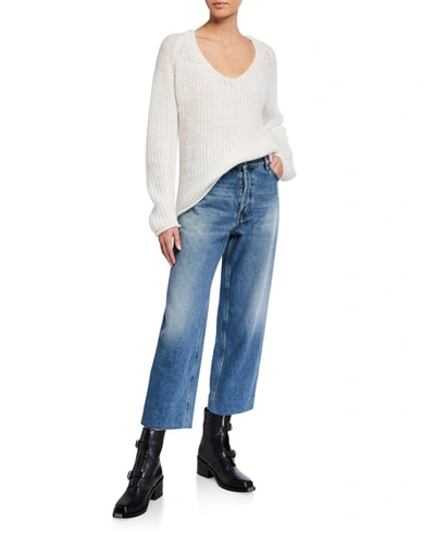 Shop Balenciaga Straight-leg Cropped Jeans In Indigo